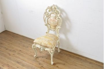 中古　イタリアブランド家具　SILIK(シリック)　細部まで凝った造りが美しいチェア(椅子、イス、サロンチェア)(R-063104)