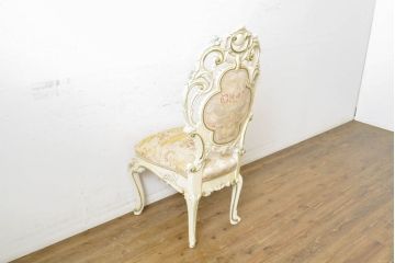 中古　イタリアブランド家具　SILIK(シリック)　細部まで凝った造りが美しいチェア(椅子、イス、サロンチェア)(R-063104)