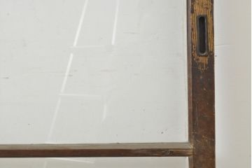 アンティーク建具 どんなお部屋にも合わせやすいシンプルなガラス戸2枚セット(引き戸、建具)(R-063106)