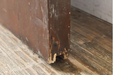 アンティーク建具　ニレ材　大正ロマンの雰囲気香るガラス戸1枚(引き戸、建具)(R-063107)