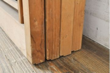 アンティーク建具　彫刻入り!!上品な和の空間を演出する御簾戸4枚セット(簾戸、簀戸、葭戸、夏障子、夏戸、引き戸、建具)(R-063108)