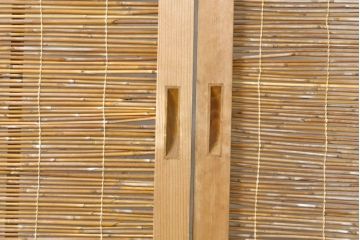 アンティーク建具　彫刻入り!!上品な和の空間を演出する御簾戸4枚セット(簾戸、簀戸、葭戸、夏障子、夏戸、引き戸、建具)(R-063108)