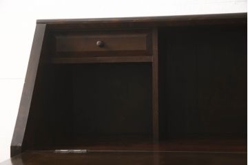 中古　松本民芸家具　収納力たっぷり!シックな佇まいのライティングビューロー(簿記机、在宅ワーク、在宅用ワークデスク、チェスト)(R-063115)