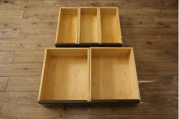 中古　松本民芸家具　収納力たっぷり!シックな佇まいのライティングビューロー(簿記机、在宅ワーク、在宅用ワークデスク、チェスト)(R-063115)