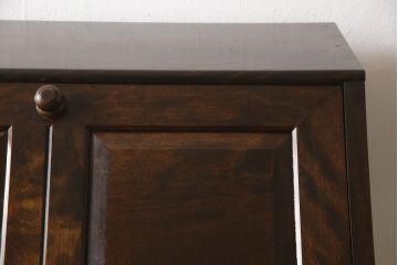 中古　松本民芸家具　収納力たっぷり!シックな佇まいのライティングビューロー(簿記机、在宅ワーク、在宅用ワークデスク、チェスト)(R-063115)