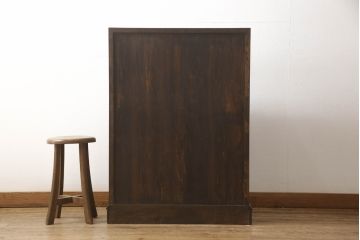 中古　松本民芸家具　収納力たっぷり!シックな佇まいのライティングビューロー(簿記机、在宅ワーク、在宅用ワークデスク、チェスト)(R-063115)