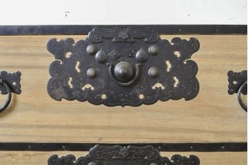 和製アンティーク　極上美品　特大金具の総桐佐渡小木箪笥(佐渡箪笥、和タンス、時代箪笥、衣装箪笥、桐たんす、収納箪笥)(R-063118)