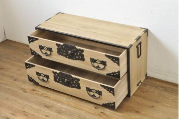 和製アンティーク　極上美品　特大金具の総桐佐渡小木箪笥(佐渡箪笥、和タンス、時代箪笥、衣装箪笥、桐たんす、収納箪笥)(R-063119)