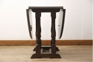 和製ビンテージ　松本民芸家具　#28型バタフライ卓　クラシカルな佇まいが魅力のバタフライテーブル(ゲートレッグテーブル、ダイニングテーブル、4人掛け、4P、2人掛け、2P、オーバルテーブル、ヴィンテージ)(定価約22万円)(R-063124)