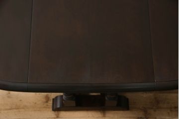 和製ビンテージ　松本民芸家具　#28型バタフライ卓　クラシカルな佇まいが魅力のバタフライテーブル(ゲートレッグテーブル、ダイニングテーブル、4人掛け、4P、2人掛け、2P、オーバルテーブル、ヴィンテージ)(定価約22万円)(R-063124)