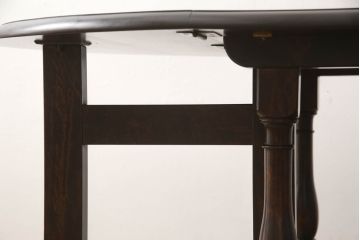 和製ビンテージ　松本民芸家具　#28型バタフライ卓　クラシカルな佇まいが魅力のバタフライテーブル(ゲートレッグテーブル、ダイニングテーブル、4人掛け、4P、2人掛け、2P、オーバルテーブル、ヴィンテージ)(定価約22万円)(R-063124)