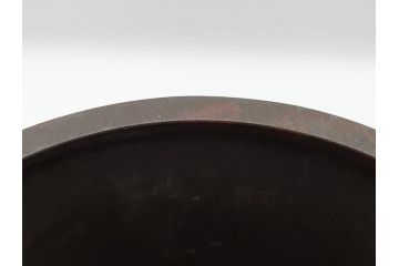 斑紫銅　葡萄文　独特な発色に魅せられる双耳花入(在銘、紫斑銅、花生、花瓶、花器)(R-063125)