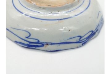 明治〜大正期　伊万里　印判　蛸唐草　松竹梅文　4.6寸　約14cm　輪花型　小皿5枚セット(四寸六分、和皿、和食器)(R-063127)