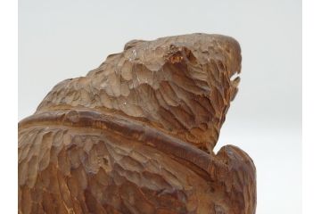 銘無し　木のぬくもりが感じられる木彫りの熊(くま、クマ、木彫、置物、ディスプレイ)(R-063132)