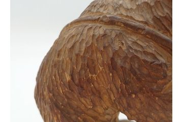 銘無し　木のぬくもりが感じられる木彫りの熊(くま、クマ、木彫、置物、ディスプレイ)(R-063132)