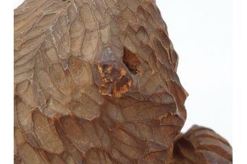 銘無し　木のぬくもりが感じられる木彫りの熊(くま、クマ、木彫、置物、ディスプレイ)(R-063132)
