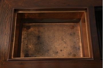 和製ビンテージ　美品　花梨(カリン)材　趣を感じる佇まいが魅力的な関西火鉢(木製火鉢、長火鉢、囲炉裏、ローテーブル、座卓、ヴィンテージ)(R-063143)