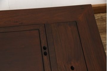 和製ビンテージ　美品　花梨(カリン)材　趣を感じる佇まいが魅力的な関西火鉢(木製火鉢、長火鉢、囲炉裏、ローテーブル、座卓、ヴィンテージ)(R-063143)