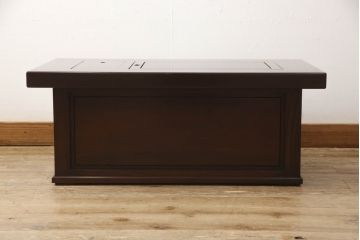 和製ビンテージ　美品　花梨(カリン)材　趣を感じる佇まいが魅力的な関西火鉢(木製火鉢、長火鉢、囲炉裏、ローテーブル、座卓、ヴィンテージ)(R-063143)