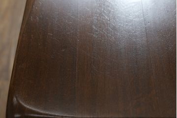 中古　美品　北海道旭川家具　山室家具製作所　ナラ材　天板極厚　木の温もりを感じるダイニングテーブル(食卓、4人掛け、6人掛け)(R-063148)