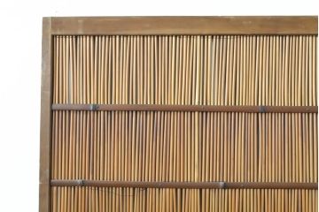 アンティーク建具　涼しげな和の空間づくりにおすすめ御簾戸2枚セット(簾戸、簀戸、葭戸、夏障子、夏戸、引き戸、建具)(R-063150)