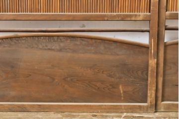 アンティーク建具　涼しげな和の空間づくりにおすすめ御簾戸2枚セット(簾戸、簀戸、葭戸、夏障子、夏戸、引き戸、建具)(R-063150)