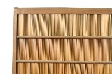 アンティーク建具　涼しげな和の空間づくりにおすすめ御簾戸2枚セット(簾戸、簀戸、葭戸、夏障子、夏戸、引き戸、建具)(R-063150)