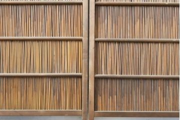 アンティーク建具　涼しげな和の空間づくりにおすすめ御簾戸2枚セット(簾戸、簀戸、葭戸、夏障子、夏戸、引き戸、建具)(R-063150)