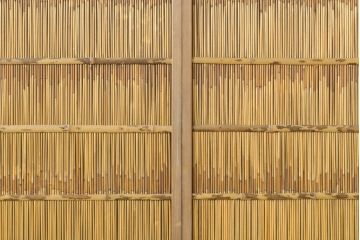 アンティーク建具　涼しげな和の空間づくりにおすすめ御簾戸2枚セット(簾戸、簀戸、葭戸、夏障子、夏戸、引き戸、建具)(R-063151)