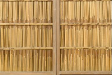 アンティーク建具　涼しげな和の空間づくりにおすすめ御簾戸2枚セット(簾戸、簀戸、葭戸、夏障子、夏戸、引き戸、建具)(R-063151)