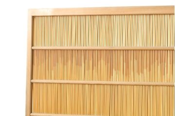 アンティーク建具　涼しげな和の空間づくりにおすすめ御簾戸2枚セット(簾戸、簀戸、葭戸、夏障子、夏戸、引き戸、建具)(R-063152)