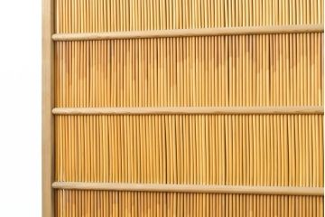 アンティーク建具　涼しげな和の空間づくりにおすすめ御簾戸2枚セット(簾戸、簀戸、葭戸、夏障子、夏戸、引き戸、建具)(R-063152)