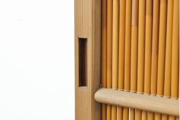 アンティーク建具　涼しげな和の空間づくりにおすすめ御簾戸2枚セット(簾戸、簀戸、葭戸、夏障子、夏戸、引き戸、建具)(R-063152)