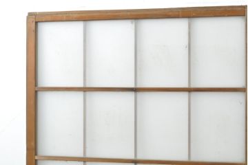 アンティーク建具　風情のある空間づくりにおすすめな障子戸風ガラス戸2枚セット(引き戸、ガラス帯戸、建具)(R-063153)