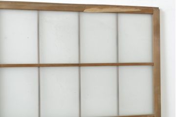 アンティーク建具　風情のある空間づくりにおすすめな障子戸風ガラス戸2枚セット(引き戸、ガラス帯戸、建具)(R-063153)