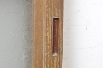 アンティーク建具　風情のある空間づくりにおすすめな障子戸風ガラス戸2枚セット(引き戸、ガラス帯戸、建具)(R-063153)