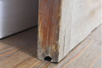 アンティーク建具　経年を感じる風合いが魅力のガラス戸4枚セット(玄関戸、引き戸、建具)(R-063154)