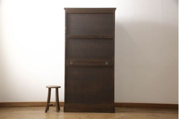 中古　美品　北海道民芸家具　HM160K　洗練された佇まいが上品な食器棚(本箱、収納棚、飾り棚、キャビネット)(R-063161)