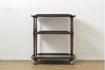 イギリスビンテージ　ERCOL(アーコール)　落ち着いた色合いが品のあるトロリー(キャスターワゴン、キッチンワゴン、ワゴンテーブル、ヴィンテージ)(R-063162)
