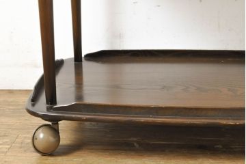 イギリスビンテージ　ERCOL(アーコール)　落ち着いた色合いが品のあるトロリー(キャスターワゴン、キッチンワゴン、ワゴンテーブル、ヴィンテージ)(R-063162)