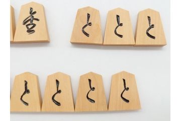 十五世名人　大山康晴　揮毫　『忍』　駒箱　香月作　菱湖書　将棋駒(外箱有り、彫駒)(R-063163)