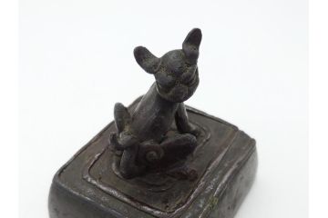 時代物　古銅印　獅子　瑞玉集門　地瑞〇開　銅印2個(角印・丸印)(印章、印材、判子、中国?、唐物?)(R-063164)