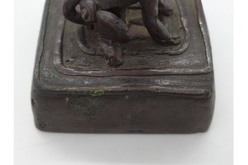 時代物　古銅印　獅子　瑞玉集門　地瑞〇開　銅印2個(角印・丸印)(印章、印材、判子、中国?、唐物?)(R-063164)