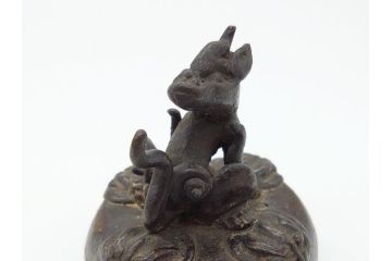 時代物　古銅印　獅子　瑞玉集門　地瑞〇開　銅印2個(角印・丸印)(印章、印材、判子、中国?、唐物?)(R-063164)