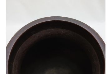 双泉堂　山水図　雷紋　紫斑銅　銅花瓶(斑紫銅、花器、花入、花生、記念品、大正九年三月)(R-063166)