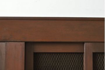 和製アンティーク　丸桟引き戸　凛とした美しさが上品な和を演出してくれる近江水屋箪笥サイドボード(食器棚、戸棚、収納棚、キャビネット)(R-063172)