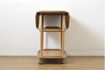 イギリスビンテージ　ERCOL(アーコール)　カフェ風インテリアにもオススメなバタフライトロリー(キッチンワゴン、キャスターワゴン、サイドテーブル、ヴィンテージ)(R-063177)