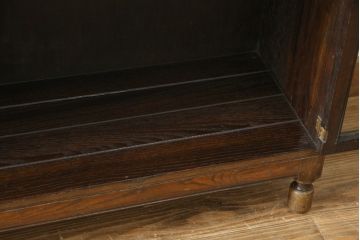 イギリスアンティーク　Minty Oxford(ミンティ オックスフォード)社製　オーク材　クラシカルな佇まいが魅力!!ステンドグラス入りのスタッキングブックケース(本棚、本箱、キャビネット、収納棚、戸棚)(R-063182)