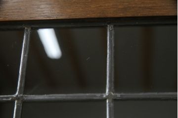イギリスアンティーク　Minty Oxford(ミンティ オックスフォード)社製　オーク材　クラシカルな佇まいが魅力!!ステンドグラス入りのスタッキングブックケース(本棚、本箱、キャビネット、収納棚、戸棚)(R-063182)