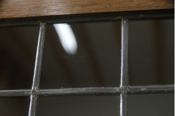 イギリスアンティーク　Minty Oxford(ミンティ オックスフォード)社製　オーク材　クラシカルな佇まいが魅力!!ステンドグラス入りのスタッキングブックケース(本棚、本箱、キャビネット、収納棚、戸棚)(R-063182)